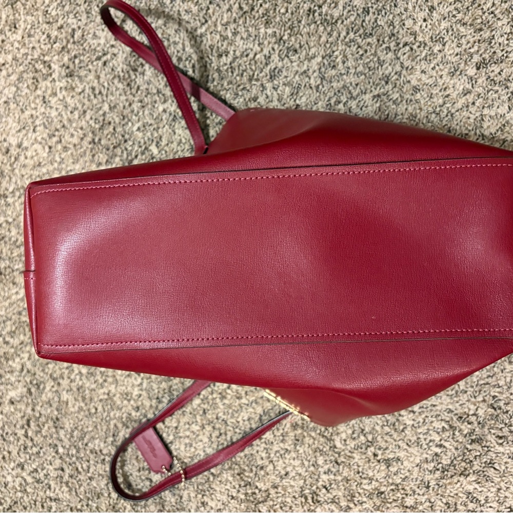 Coach Cherry Red Leather Tote - Picture 3 of 5